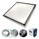 Ralo Oculto De Aço Inox Escovado Quadrado Tampa Invisível Sem Borda 15x15cm Smart Depot