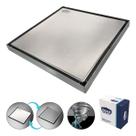 Ralo Oculto De Aço Inox Escovado Quadrado Tampa Invisível Sem Borda 20x20cm Smart Depot