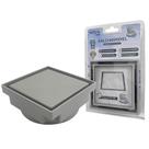 Ralo Oculto Duplo Cinza 10cm x 10cm da Flvx Hidro com Tampa e Base Plástica RINV10CIN