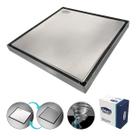 Ralo Oculto Inox Metal SLIM ESCOVADA 20X20cm S/Borda Smart DEPOT