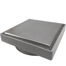 Ralo Oculto Sifonado 15x15 Tampa Inox - Cinza Claro
