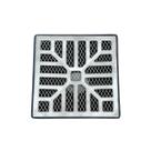 Ralo Pluvial modelo 15x15 Concava Alumínio com Tela Coletor Saída Baixa 50mm (2 polegadas)