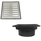 Ralo Quadrado 20x20 Inox Abre Fecha Coletor Saída 150mm Quintal Varanda