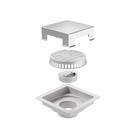 Ralo Quadrado em PVC com Tampa em Aço Inox Tramontina Square 10x10 cm Ralo Quadrado em PVC com Tampa em Aço Inox Tramontina Square 10x10 cm