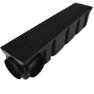 Ralo Quintal 10x50 Preto Fosco Aço Perfurado Coletor Saídas 75mm Borda de Piscina