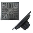 Ralo Quintal 20x20 Concava Preto Fosco Saída Baixa Tela