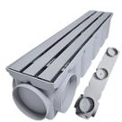 Ralo Quintal Borda Piscina 10x50 Inox Trilho Coletor Cinza com Tela