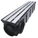 Ralo Quintal Borda Piscina 10x50 Inox Trilho Coletor Preto com Tela