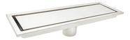 Ralo Retangular Aço Inox Slim Linear Oculto Invisível Banheiro Quintal 40x10cm