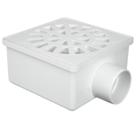 Ralo Seco Quadrado Com Saida Lateral 100 X 52 X 40 Mm Branco Plastubos