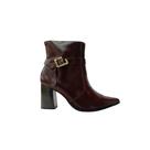 Ramarim Bota Cano Curto Em Couro Salto 9 Cm Ref. 2568103