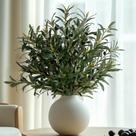 Ramos de oliveira artificiais Bailikang 61 cm, 8 peças, folhas de seda Ramos de oliveira artificiais Bailikang 61 cm, 8 peças, folhas de seda