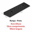 Rampa de degrau 04x13x50 modular calçada garagem áreas de acesso para pessoas com deficiência - Preto