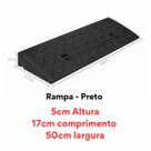 Rampa de degrau 05x17x50 modular calçada garagem áreas de acesso para pessoas com deficiência - Preto
