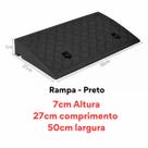 Rampa de degrau 07x27x50 modular calçada garagem áreas de acesso para pessoas com deficiência - Preto