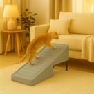 Rampa Escada Pet Movel Puff Cachorro Gato Boucle Grafite