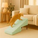 Rampa Escada Pet Movel Puff Cachorro Gato Boucle Verde