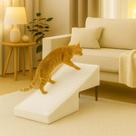 Rampa Escada Pet Movel Puff Cachorro Gato material sintético Branco