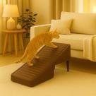 Rampa Escada Pet Movel Puff Cachorro Gato material sintético Marrom