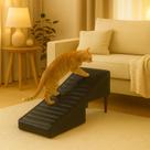 Rampa Escada Pet Movel Puff Cachorro Gato material sintético Preto