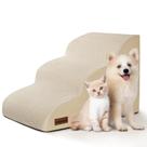 Rampa para cães Aodisman de 3 degraus, antiderrapante, bege, 40 cm de altura