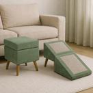 Rampa Pet 2 em 1 Dobrável Puff Escada para Cachorro e Gato P01 Cor:Verde
