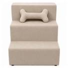 Rampa Rampinha Pet 3 Degraus em Suede, Osso de Brinde, Conforto para Cachorro e gato