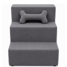 Rampa Rampinha Pet 3 Degraus em Suede, Osso de Brinde, Conforto para Cachorro e gato