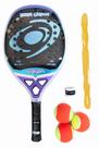 Raquete de Beach Tennis Vision White Carbon 2026 + PROTETOR + OVERGRIP + BOLAS