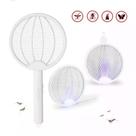 Raquete Elétrica Dobrável Mata Mosquito Repelente USB Branco