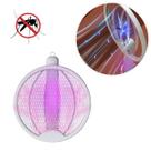 Raquete Elétrica Dobrável USB Mata Mosquito Luz UV Branco