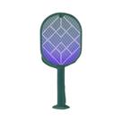 Raquete Elétrica Recarregável USB Para Mosquitos Com Ângulo Ajustável 2 Em 1, Mata Insetos E Moscas