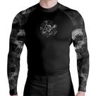 Rash Guard Masculina Compressão No Gi Skull All Black Manga Longa