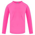 Rash Guard Semois de manga comprida rosa neon para meninas de 9 a 10 anos