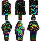 Raspadinhas de sorvete redondas e engraçadas Rainbow Summer Kids 60 unidades Raspadinhas de sorvete redondas e engraçadas Rainbow Summer Kids 60 unidades