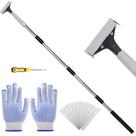 Raspador de piso Greeily 31-61 cm com 10 lâminas de aço inoxidável