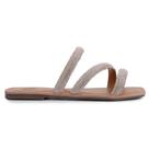 Rasteira Feminina Fenômena Strass Rosa - RA707R