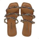 Rasteira Feminina Melshoes Marrom com Strass Colorido Rasteira Feminina Melshoes Marrom com Strass Colorido