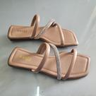 Rasteira Feminina Sandalia Rasteirinha Tiras Strass Original Luxo