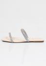 Rasteira Feminina Week Shoes Tiras Strass Off White