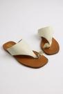 Rasteira Feminino Littz Chinelo Com Tira De Dedo Calf Off White/Off White