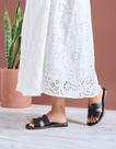 Rasteira Flat Couro - Preto
