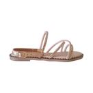 Rasteira Le Capri com strass nude