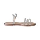 Rasteira Le Capri com strass prata Rasteira Le Capri com strass prata