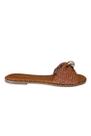 Rasteira Marrom Detalhe Em Prata Palha Outshoes