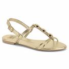 Rasteira Moleca Feminina Dourada Versatilidade Casual -
