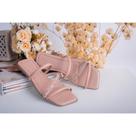 Rasteira Rasteirinha feminino Sandália tiras com strass solado quadrado