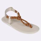 Rasteira Riviera em Cordão Off-White/Caramelo