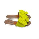 Rasteira scarpan laço amarelo neon tam34