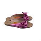 Rasteira scarpan laço pink metalico tam35